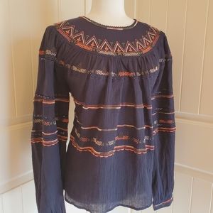 Anthropologie NWT Harmony Embroidered Blouse - L